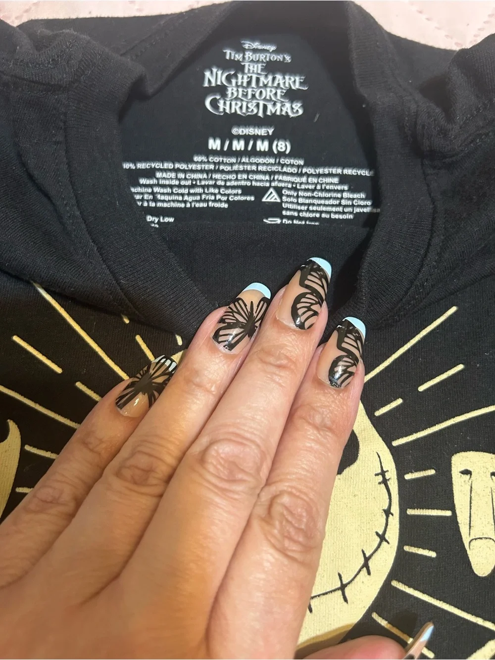 Disney Black Tee with Cream Jack Skellington Graphic